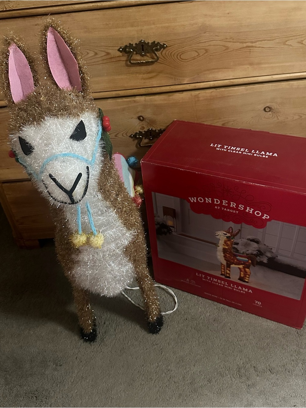 Wondershop Target Lit Tinsel Llama 32" Indoor Outdoor 2017